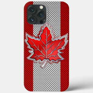 Canadees chroommanleder op koolstofvezelstijlen iPhone 13 pro max hoesje