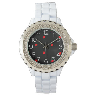 Canadees Cottage Maple Leaf Horloge