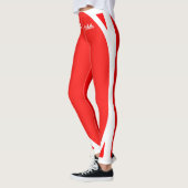 Canadees esdoornblad op rood (omgekeerd) leggings (Links)
