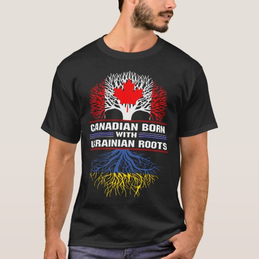 Canadees Geboren met Oekraïense wortels T-shirt (Voorkant)