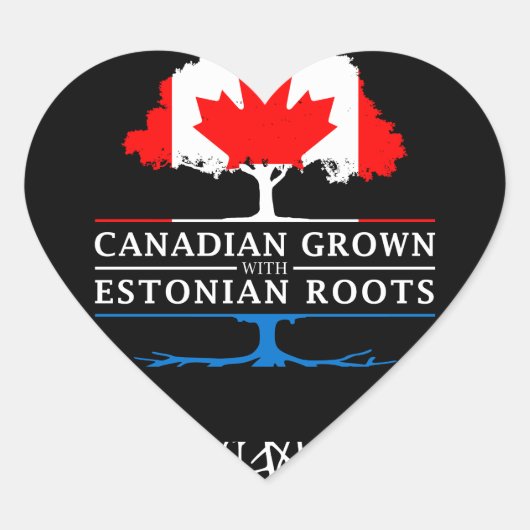 Canadees geteeld met Estlandse roots Estland Hart Sticker (Voorkant)