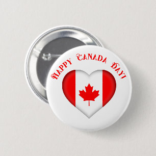 Canadees hart Gelukkige Canada Dag Ronde Button 5,7 Cm