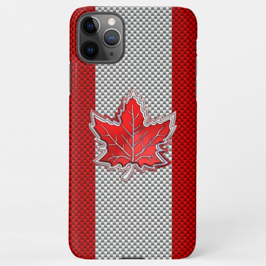 Canadees leder van de Rode Maple op koolstofvezel iPhone Hoesje (Achterkant)