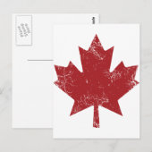 Canadees mapelleder (onderdruk) briefkaart (Voorkant / Achterkant)