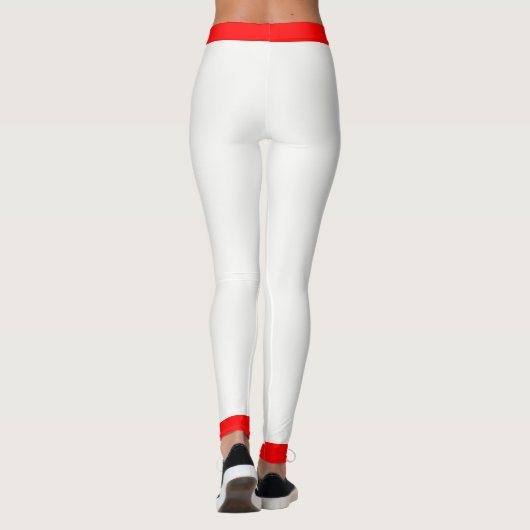 Canadees Meisje Maple op Rood en Wit Leggings (Achterkant)