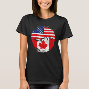  Canadees met Amerikaanse vlaggenwortels Canada T-shirt