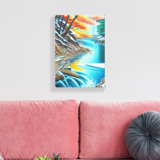 Canadees Natuur olieverf - verbluffend landschap Canvas Afdruk (Insitu (Woonkamer))