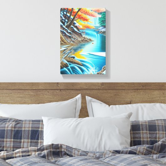 Canadees Natuur olieverf - verbluffend landschap Canvas Afdruk (Insitu (Slaapkamer))
