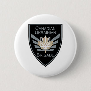 Canadees-Oekraïense Brigade Militair Oekraïne Verd Ronde Button 5,7 Cm