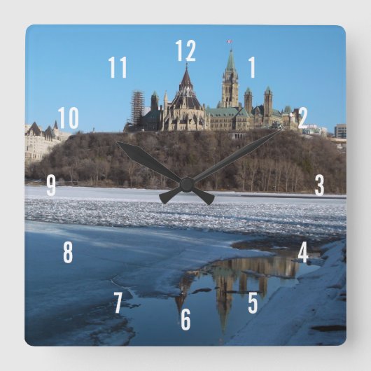 Canadees parlement Uitzicht van Ottawa Vierkante Klok (Voorkant)