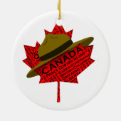 Canadees Pet op de rode Maple Leaf Keramisch Ornament (Achterkant)