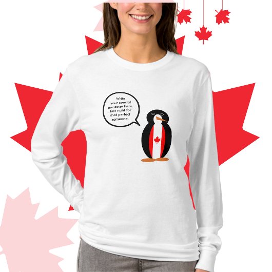 Canadees Praten Ms. Penguin Gepersonaliseerd T-shirt