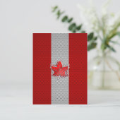 Canadees Rode Maple Leaf over koolstofvezel Briefkaart (Staand voorkant)
