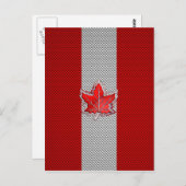 Canadees Rode Maple Leaf over koolstofvezel Briefkaart (Voorkant / Achterkant)