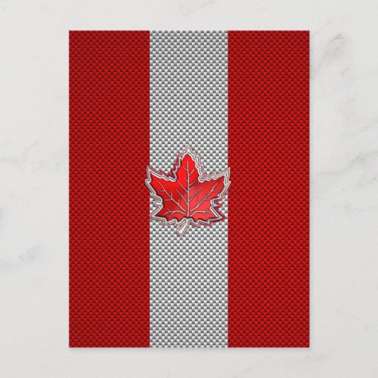 Canadees Rode Maple Leaf over koolstofvezel Briefkaart (Voorkant)