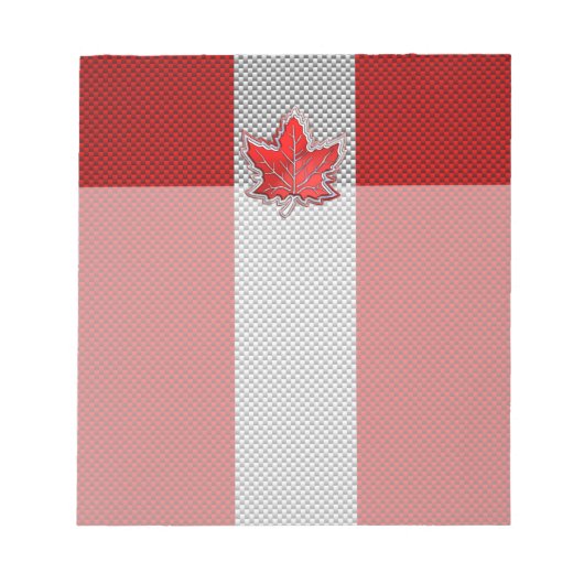 Canadees Rode Maple Leaf over koolstofvezel Notitieblok (Voorkant)