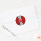 Canadees Rode Maple Leaf over koolstofvezel Ronde Sticker (Envelop)