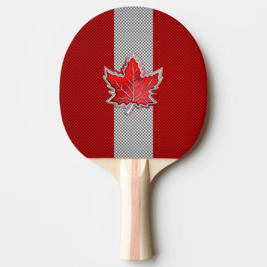 Canadees Rode Maple Leaf over koolstofvezel Tafeltennisbatje (Voorkant)