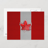 Canadees rood manleder in koolstofvezel briefkaart (Voorkant / Achterkant)