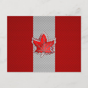 Canadees rood manleder in koolstofvezel briefkaart