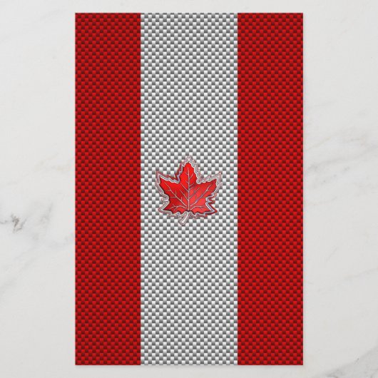 Canadees rood manleder in koolstofvezel briefpapier (Voorkant)