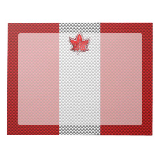 Canadees rood manleder in koolstofvezel notitieblok (Voorkant)