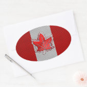 Canadees rood manleder in koolstofvezel ovale sticker (Envelop)