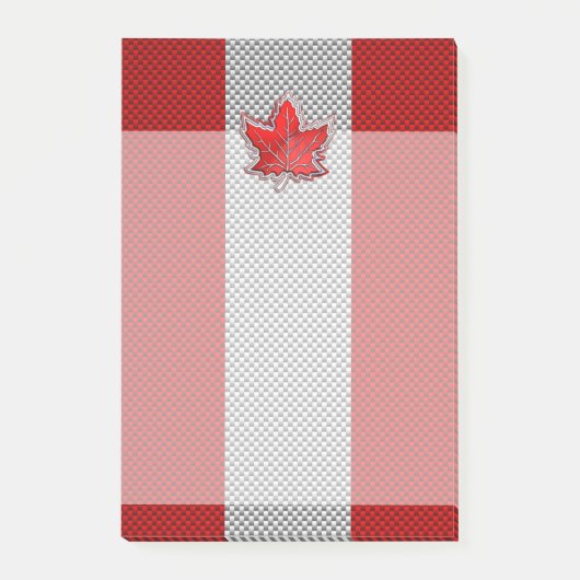 Canadees rood manleder in koolstofvezel post-it® notes (Voorkant)