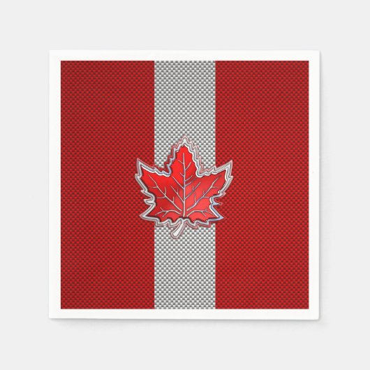Canadees rood manleder in koolstofvezel servetten (Voorkant)