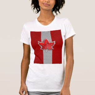 Canadees rood manleder in koolstofvezel t-shirt