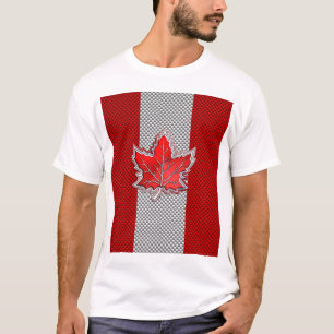 Canadees rood manleder in koolstofvezel t-shirt