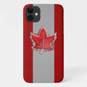 Canadees rood manleder op koolstofvezel afdrukken iPhone 11 hoesje
