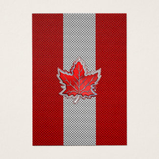 Canadees rood manleder op koolstofvezel afdrukken visitekaartjes