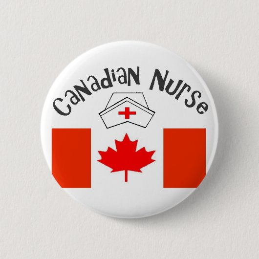 Canadees verpleegster (Canadese vlag) Verpleegkund Ronde Button 5,7 Cm (Voorkant)
