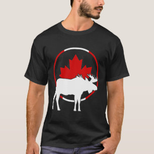 Canadees Vlag Maple Leaf Moose Antlers Animal Cana T-shirt