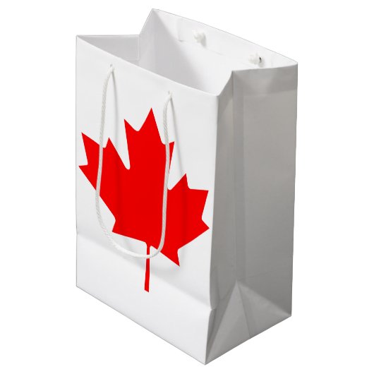 Canadees vlagrode mantel Leaf Medium Cadeauzakje (Voorkant Gekanteld)