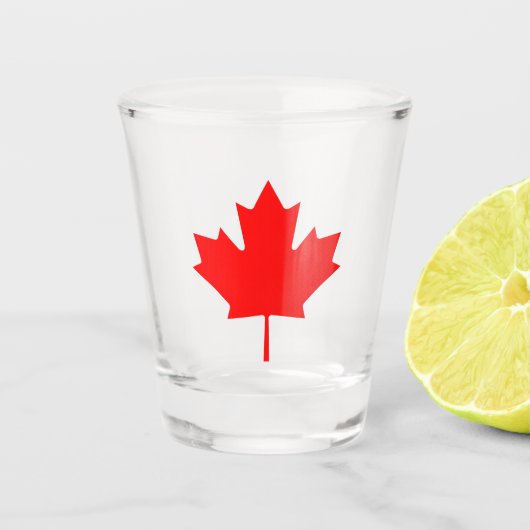 Canadees vlagrode mantel Leaf Shot Glas (Voorkant)