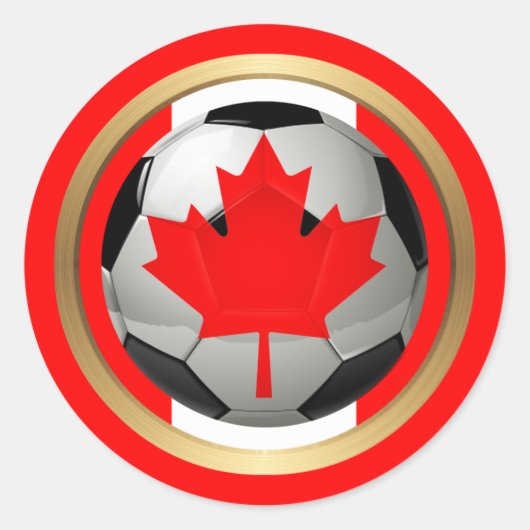Canadees Voetbal Ronde Sticker (Voorkant)