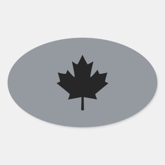 Canadees zwart-mappenblad ovale sticker (Voorkant)