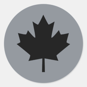 Canadees zwart-mappenblad ronde sticker