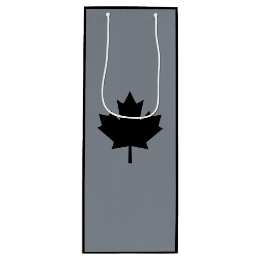 Canadees zwart-mappenblad wijn cadeautas (Voorkant)