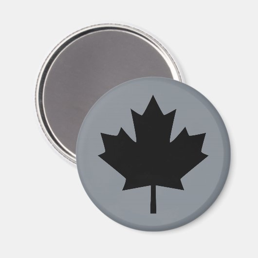 Canadees zwarte bladsymbool magneet (Voorkant / Achterkant)