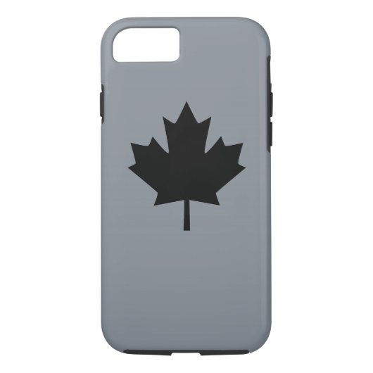 Canadees zwarte leder op grijs Case-Mate iPhone case (Achterkant)