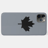 Canadees zwarte leder op grijs Case-Mate iPhone case (Achterkant (horizontaal))