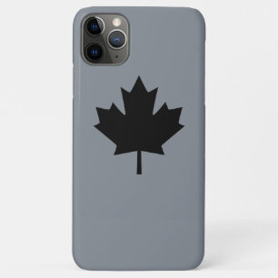 Canadees zwarte leder op grijs iPhone 11 pro max hoesje