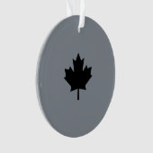 Canadees zwarte leder op grijs ornament (voorkant)