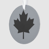 Canadees zwarte leder op grijs ornament (voorkant)