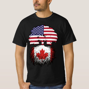 Canadese Amerikaanse Amerikaanse vlag voor boomsta T-shirt