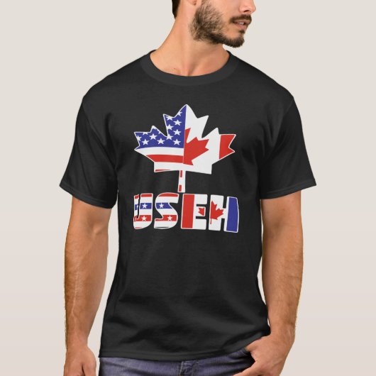 Canadese Amerikaanse USEH Canada Verenigde Staten T-shirt (Voorkant)