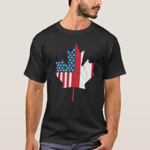 Canadese Amerikaanse vlag Canada USA Roots  T-shirt